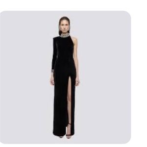 Nissa Elegant Black Velvet Dress